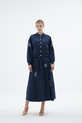 ALESSANDRA LACİVERT BOMBER - Thumbnail