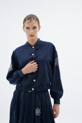 ALESSANDRA LACİVERT BOMBER - Thumbnail