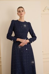 AURORA ELBİSE LACİVERT - Thumbnail