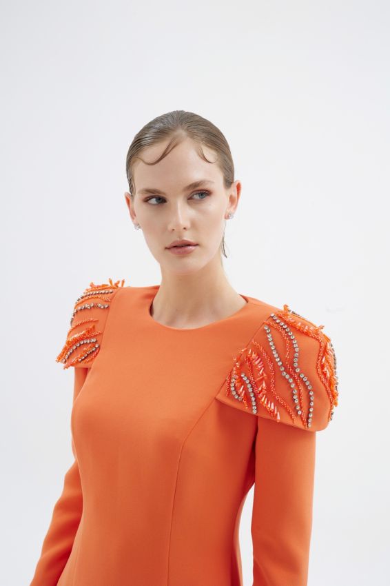 BAGLIORE TURUNCU ELBİSE