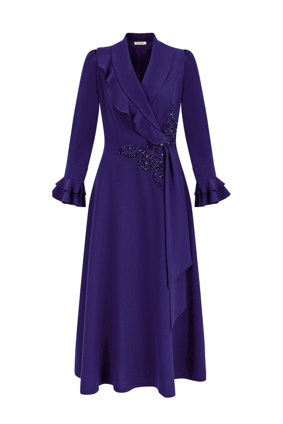 Senna - BUTTERFLY LACİVERT ELBİSE