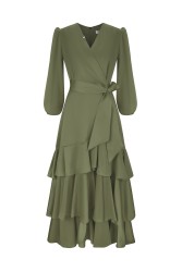 COCOROCCO PİLELİ HAKİ ELBİSE - Thumbnail