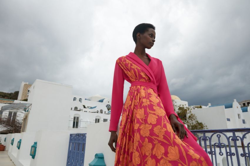 Senna - CONTOURED FLOWERS FUŞYA ELBİSE (1)