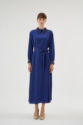 CORALIE LACİVERT ELBİSE - Thumbnail