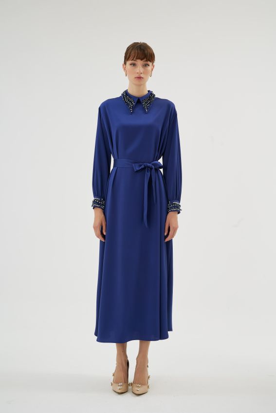  - CORALIE LACİVERT ELBİSE