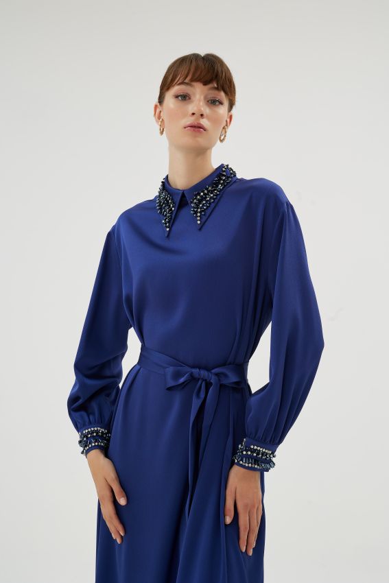  - CORALIE LACİVERT ELBİSE (1)