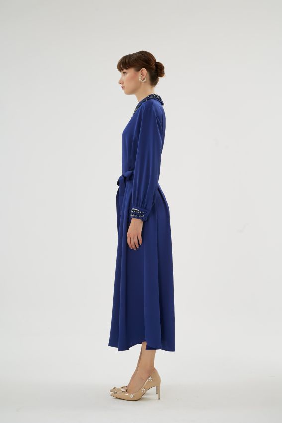 CORALIE LACİVERT ELBİSE