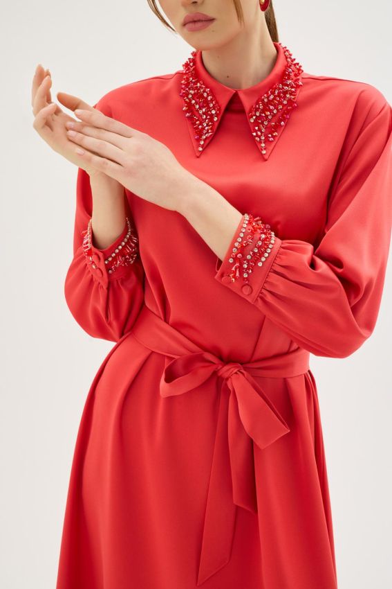 CORALIE NAR ÇİÇEĞİ ELBİSE