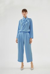 CRISTALLE AÇIK MAVİ BLUZ - Thumbnail