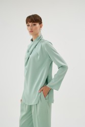 CRISTALLE ÇAĞLA YEŞİLİ BLUZ - Thumbnail