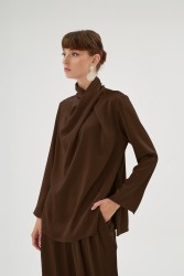 CRISTALLE KAHVE BLUZ - Thumbnail