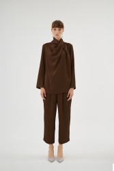 CRISTALLE KAHVE BLUZ - Thumbnail