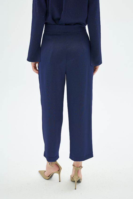 Senna - CRISTALLE TAŞLI PANTOLON LACİVERT (1)