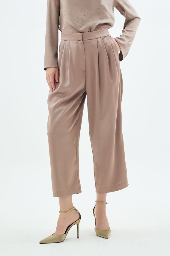 Senna - CRISTALLE TAŞLI PANTOLON CAMEL