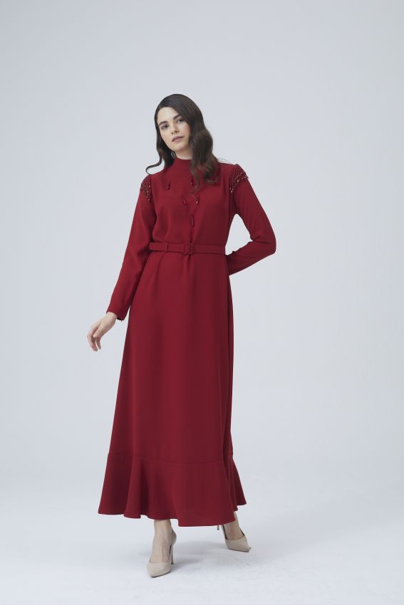 Senna - DİVA BORDO ELBİSE