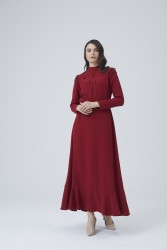 DİVA BORDO ELBİSE - Thumbnail
