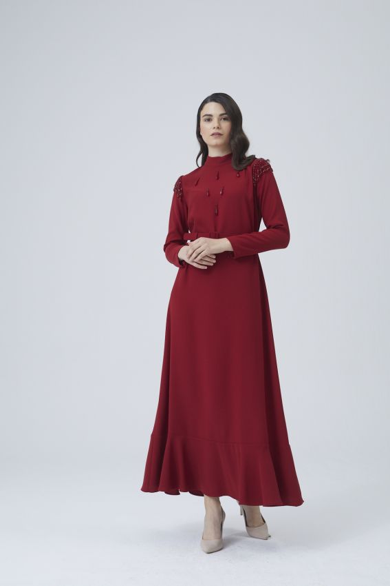 DİVA BORDO ELBİSE