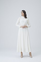 DİVA EKRU ELBİSE - Thumbnail