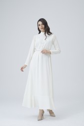 DİVA EKRU ELBİSE - Thumbnail