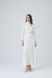 DİVA EKRU ELBİSE - Thumbnail