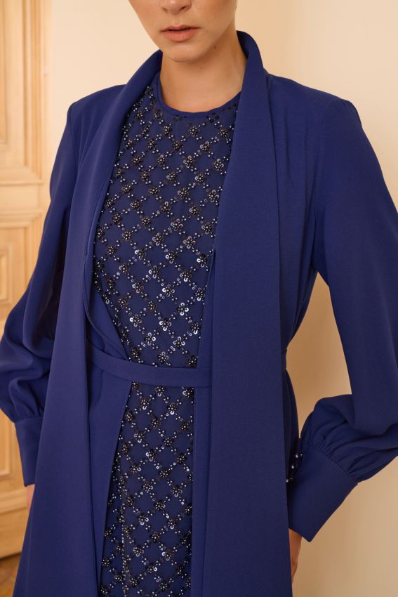 Senna - DOROTA ELBİSE LACİVERT (1)