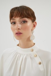 ELEGANCE BLUZ EKRU - Thumbnail