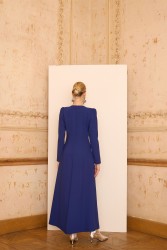 ELINA ELBİSE LACİVERT - Thumbnail