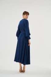 ELIZA ELBİSE LACİVERT - Thumbnail