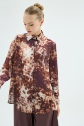 GIGI DESENLİ GÖMLEK KAHVE - Thumbnail