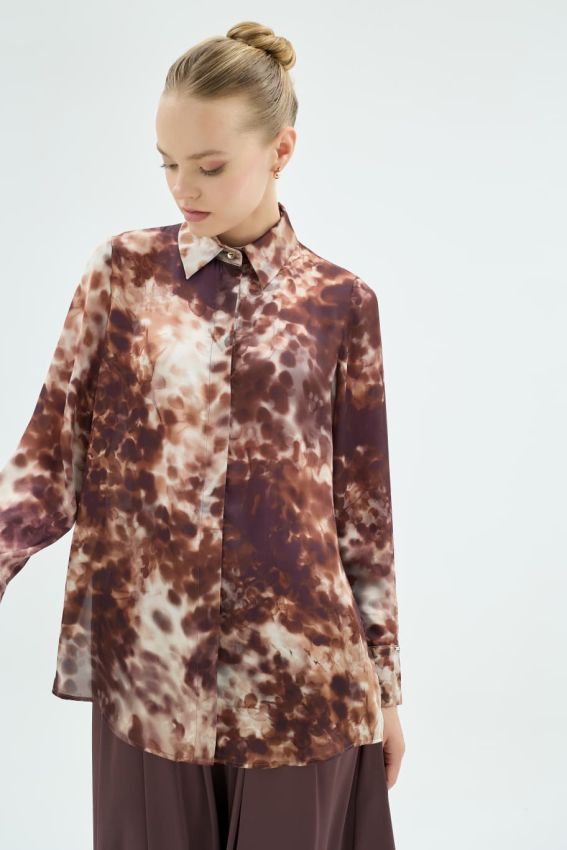 Senna - GIGI DESENLİ GÖMLEK KAHVE