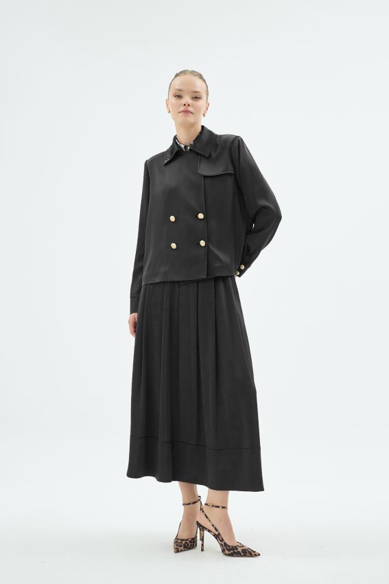  - GİGİ YAKALI CEKET SİYAH