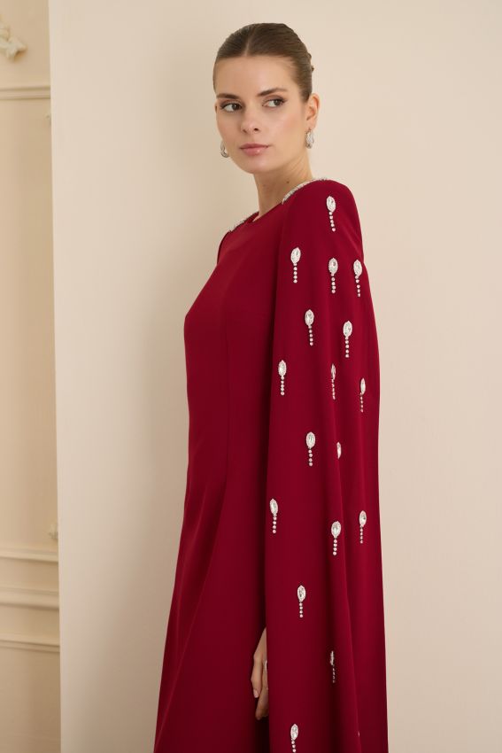 INFINITY ELBİSE BORDO