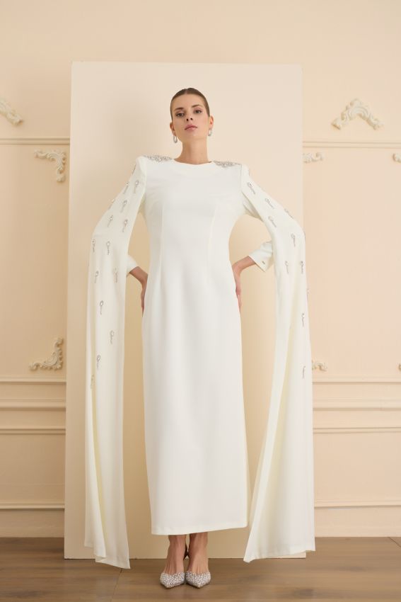 Senna - INFINITY ELBİSE EKRU (1)