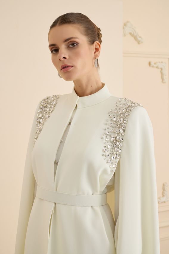 JE PARLE DRESS TAKIM EKRU