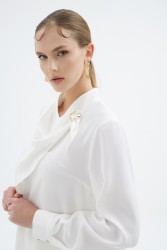 LENORA EKRU BLUZ - Thumbnail