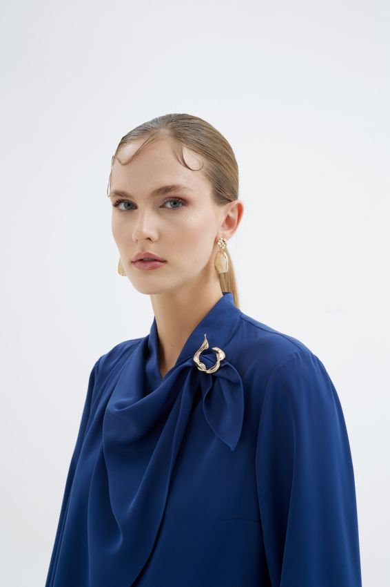 LENORA LACİVERT BLUZ