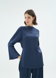 LISA BLUZ LACİVERT - Thumbnail
