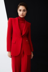 LUCİNDA TEK DÜĞMELİ KIRMIZI TAKIM - Thumbnail