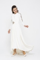 MARGUERIETE EKRU ELBİSE - Thumbnail