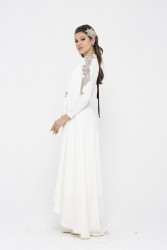 MARGUERIETE EKRU ELBİSE - Thumbnail
