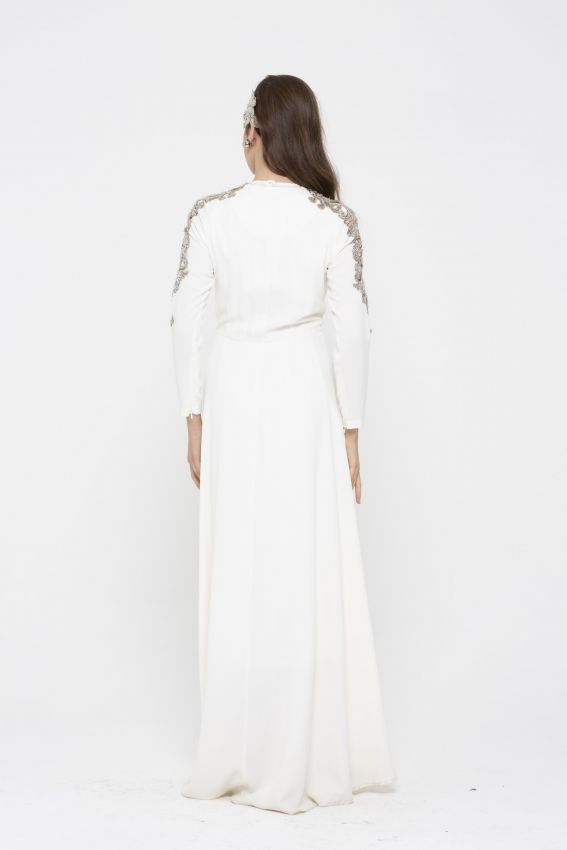 MARGUERIETE EKRU ELBİSE