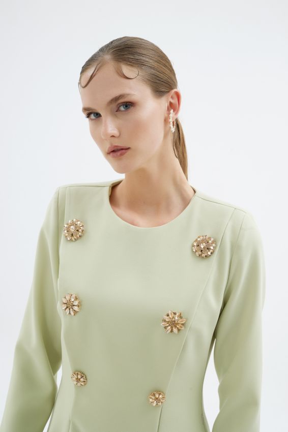 MENTHE ELBİSE AÇIK YEŞİL