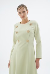 MENTHE ELBİSE AÇIK YEŞİL - Thumbnail