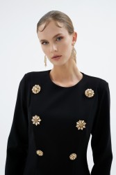 MENTHE ELBİSE SİYAH - Thumbnail