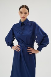 MISTY ROSE LACİVERT ELBİSE - Thumbnail