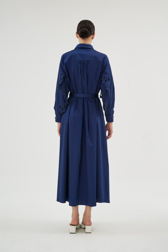 MISTY ROSE LACİVERT ELBİSE