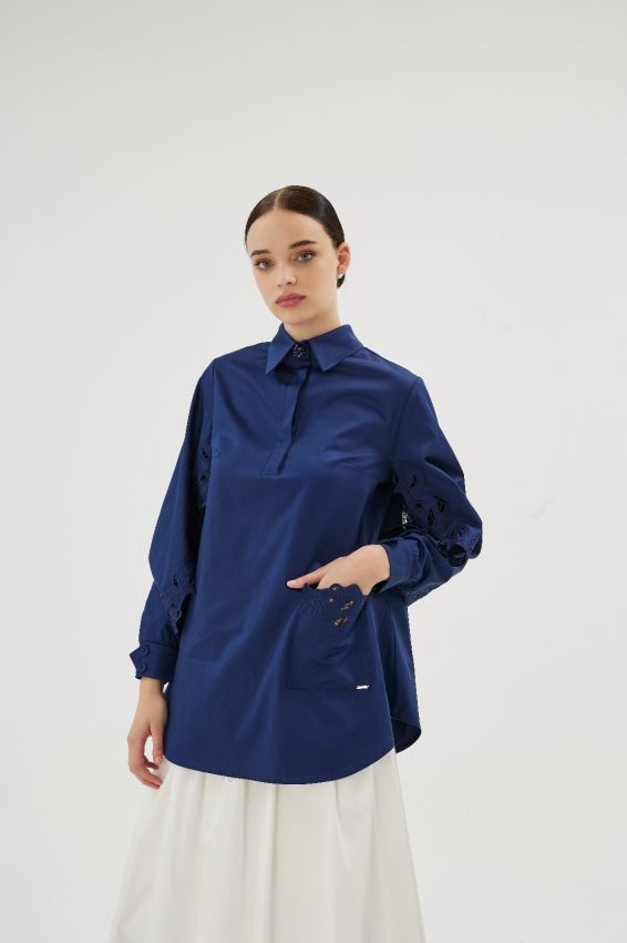  - MISTY ROSE LACİVERT GÖMLEK (1)