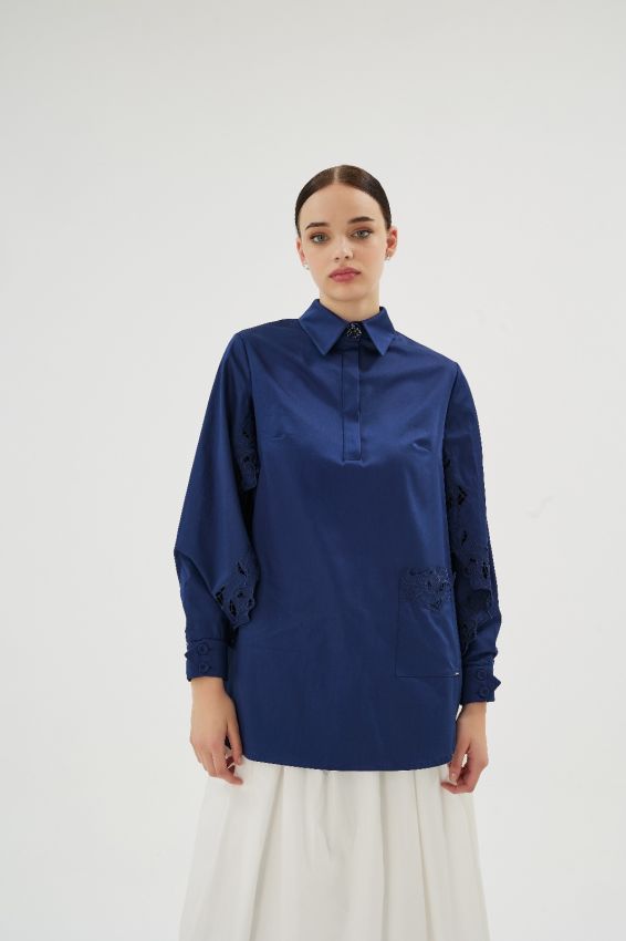  - MISTY ROSE LACİVERT GÖMLEK