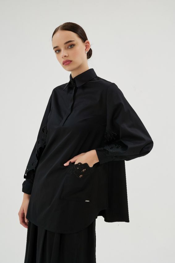 MISTY ROSE SİYAH GÖMLEK