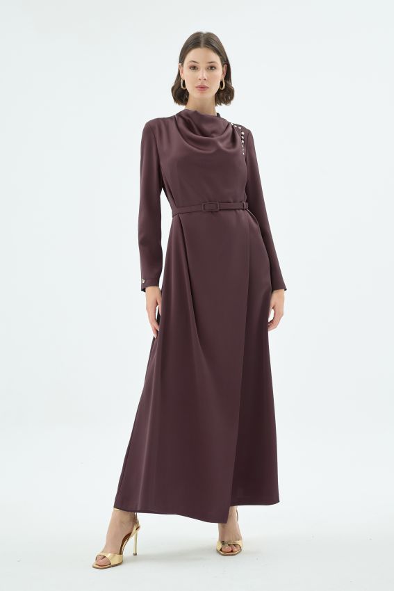 Senna - NATALI ELBİSE KAHVE